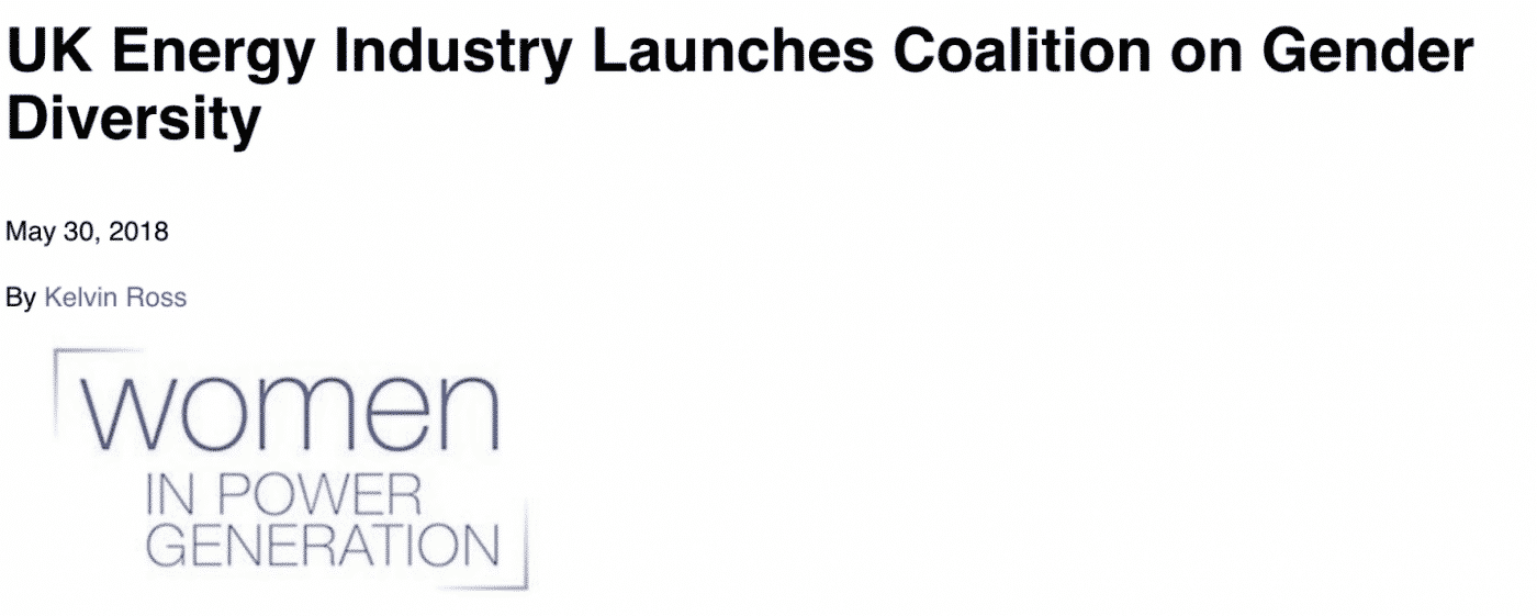 UK Energy Industry Launches Coalition on Gender Diversity