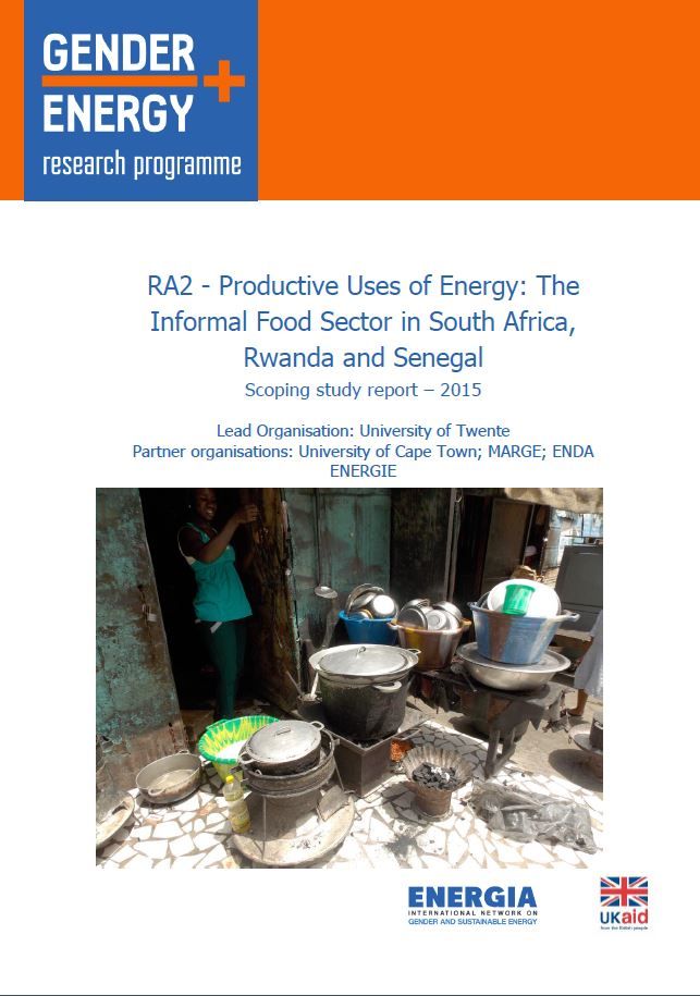 Productive uses of energy: The informal food sector in South Africa, Rwanda and Senegal