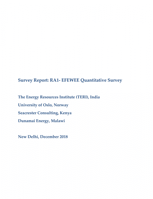 Survey Report: RA1- EFEWEE Quantitative Survey