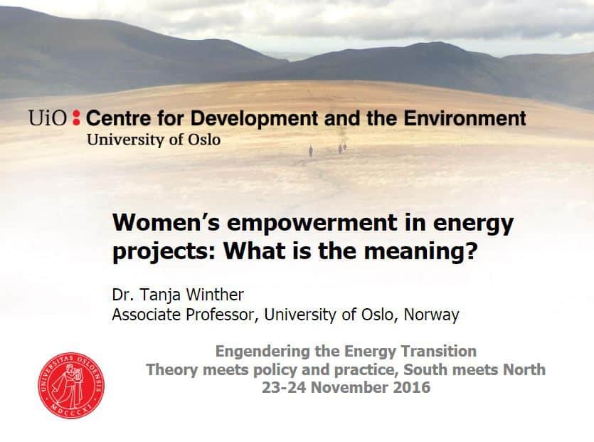 Women’s empowerment in energy projects: What is the meaning?