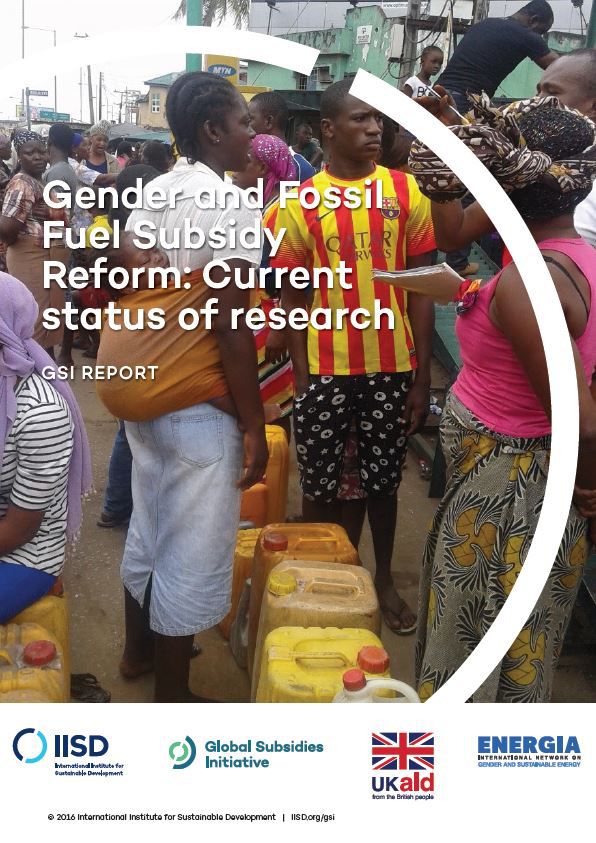Gender and Fossil Fuel Subsidy Reform: Current Status of Research