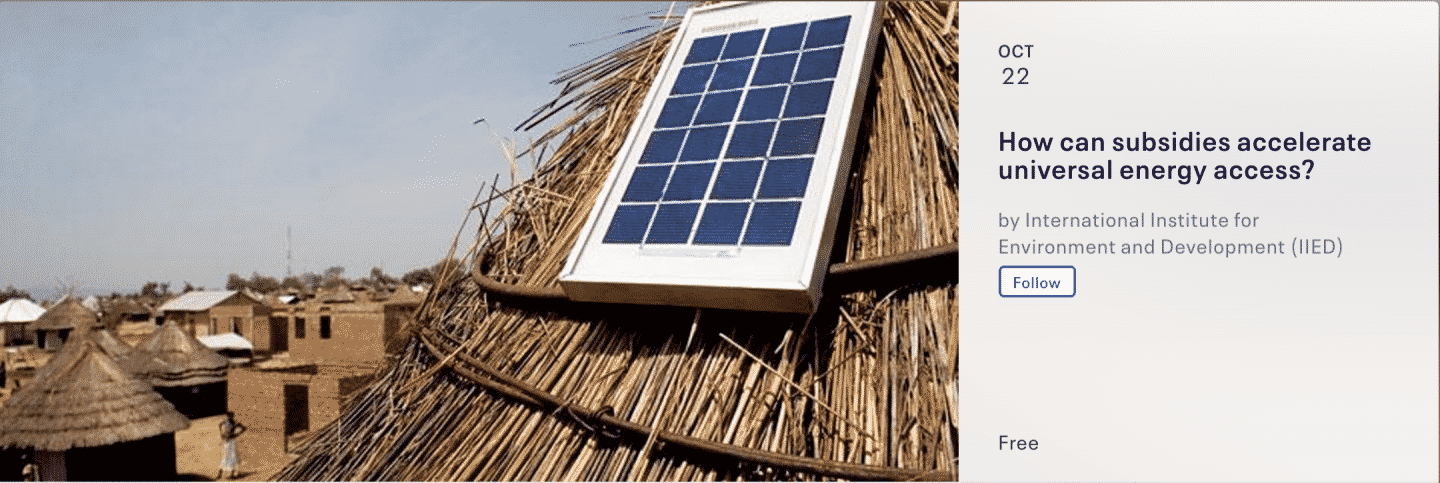 Webinar: How can subsidies accelerate universal energy access?