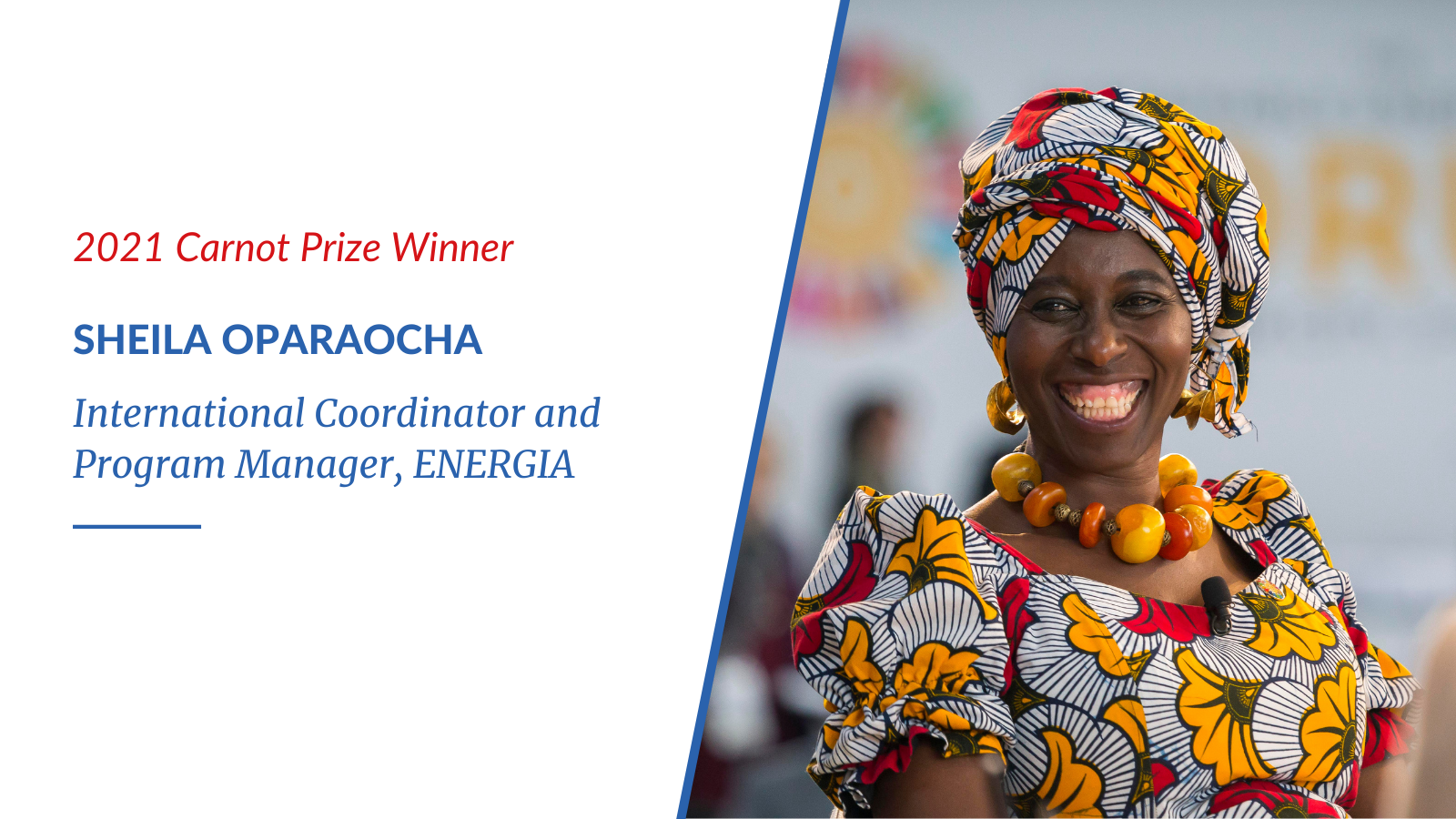 Sheila Oparaocha’s speech at the 2021 Carnot Prize Award Ceremony